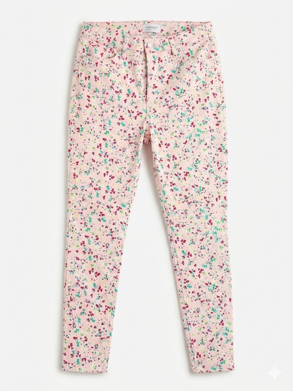Crown & Ivy Libby Flowers High Rise Skinny Pants Pink Floral Ditsy Women’s 6